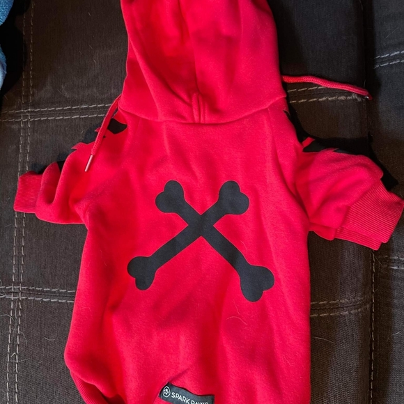NEW WITH TAGS!! Spark Paws, Dog Size Large, Red, Fleece Hoodie - Picture 8 of 12
